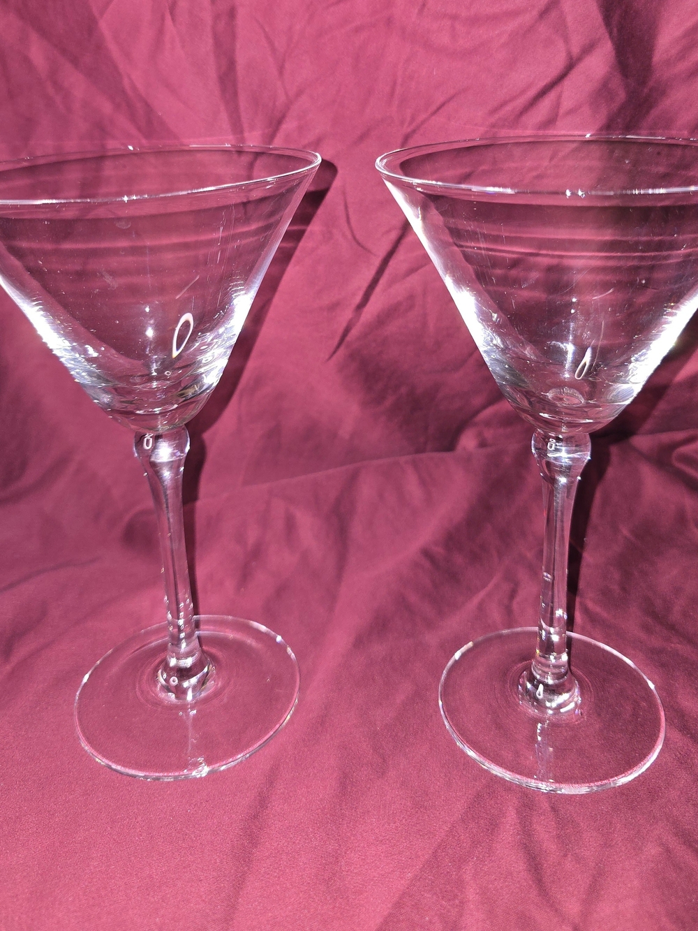Clear Crystal Martini Glasses - Set of 2